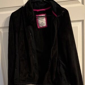 Aeropostale Black Teddy Jacket with Pink Trim